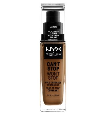 NYX Professional Makeup, Can't Stop Won't Stop Full Coverage Foundation Vegetarian & Vegan Boots ALMOND  