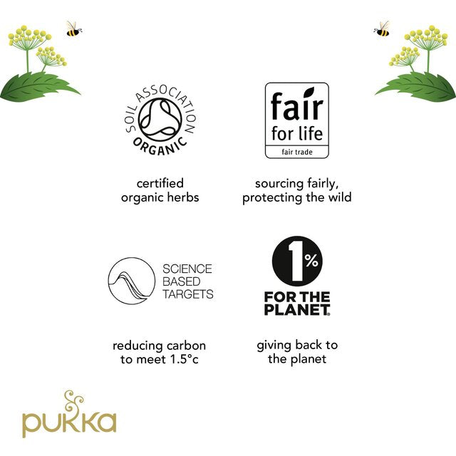 Pukka Organic Three Chamomile Tea 20 Home Compostable Herbal Tea Bags   20 per pack