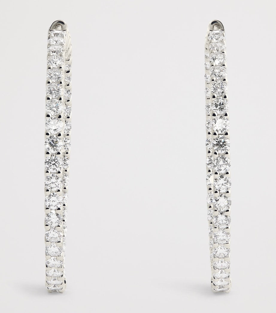 Harrods white gold diamond hoop earrings 5.84ctw, UK version