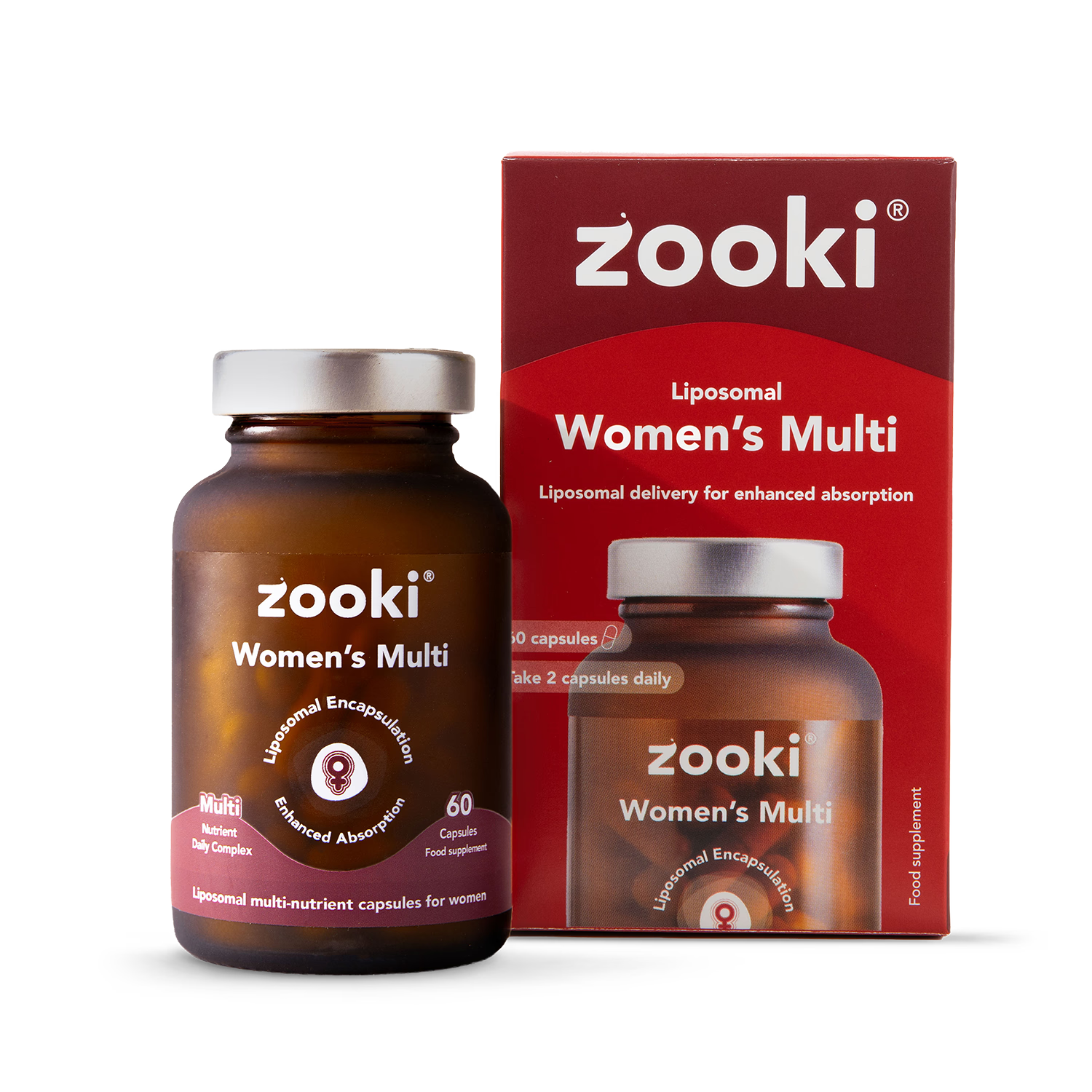 Zooki women's multivitamin capsules 60 count, imported from the UK