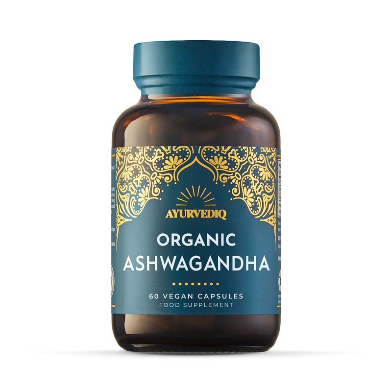 Ayurvediq organic ashwagandha with black pepper capsules 60s - British product