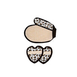 Leopard print bathing set with heart-shaped mitts - British product