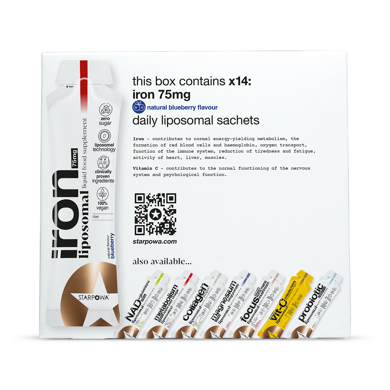 Starpowa liposomal iron supplement 14 sachets - British product