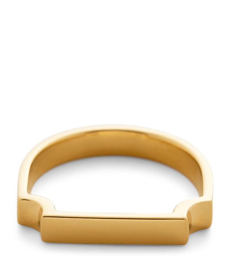 Monica Vinader gold vermeil signature ring, imported from the UK