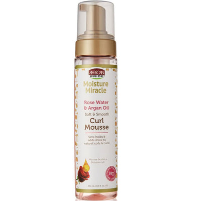 Superdrug African Pride Moisture Miracle Rose Water Argan Oil Curl Mousse Hair Care Product- Buy online at McGrocer