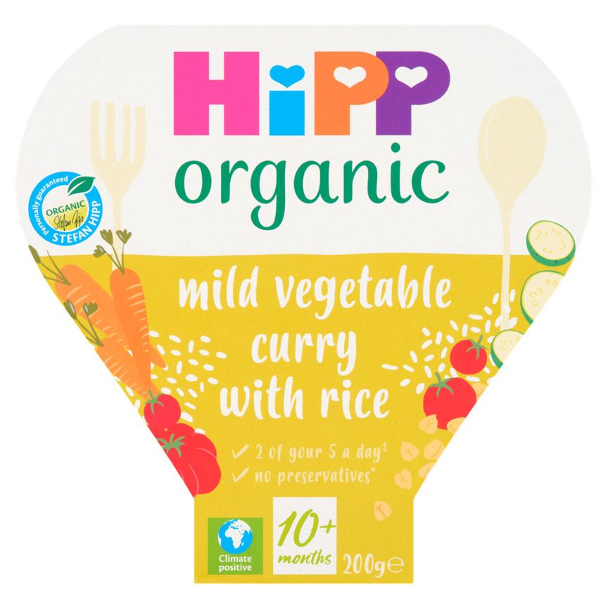 HiPP Organic Mild Vegetable Curry with Rice 10+ Months Baby Food ASDA   