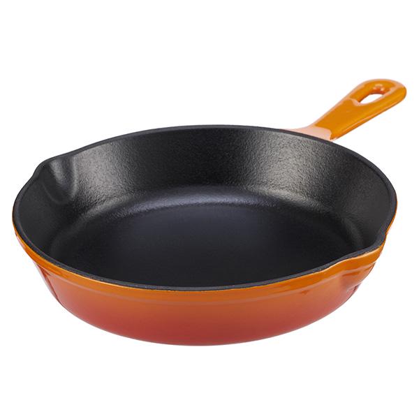 Sainsbury's Home Cook's Collection Cast Iron Orange Frying Pan 19.5cm