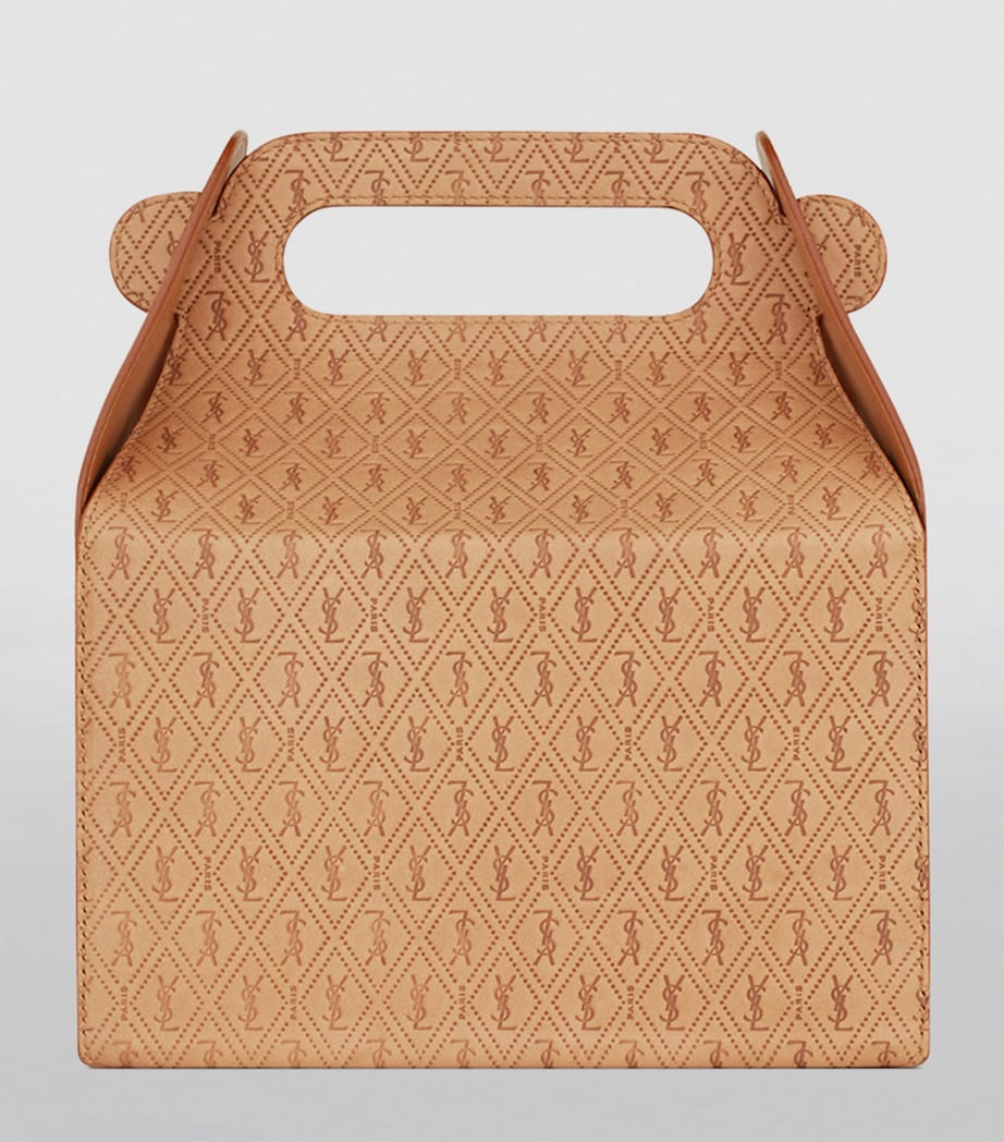 Saint Laurent embossed take-away box bag with silver hardware, UK version