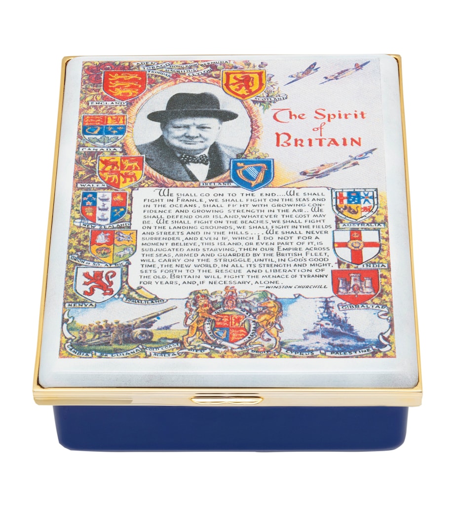Halcyon Days enamel box Sir Winston Churchill, UK version