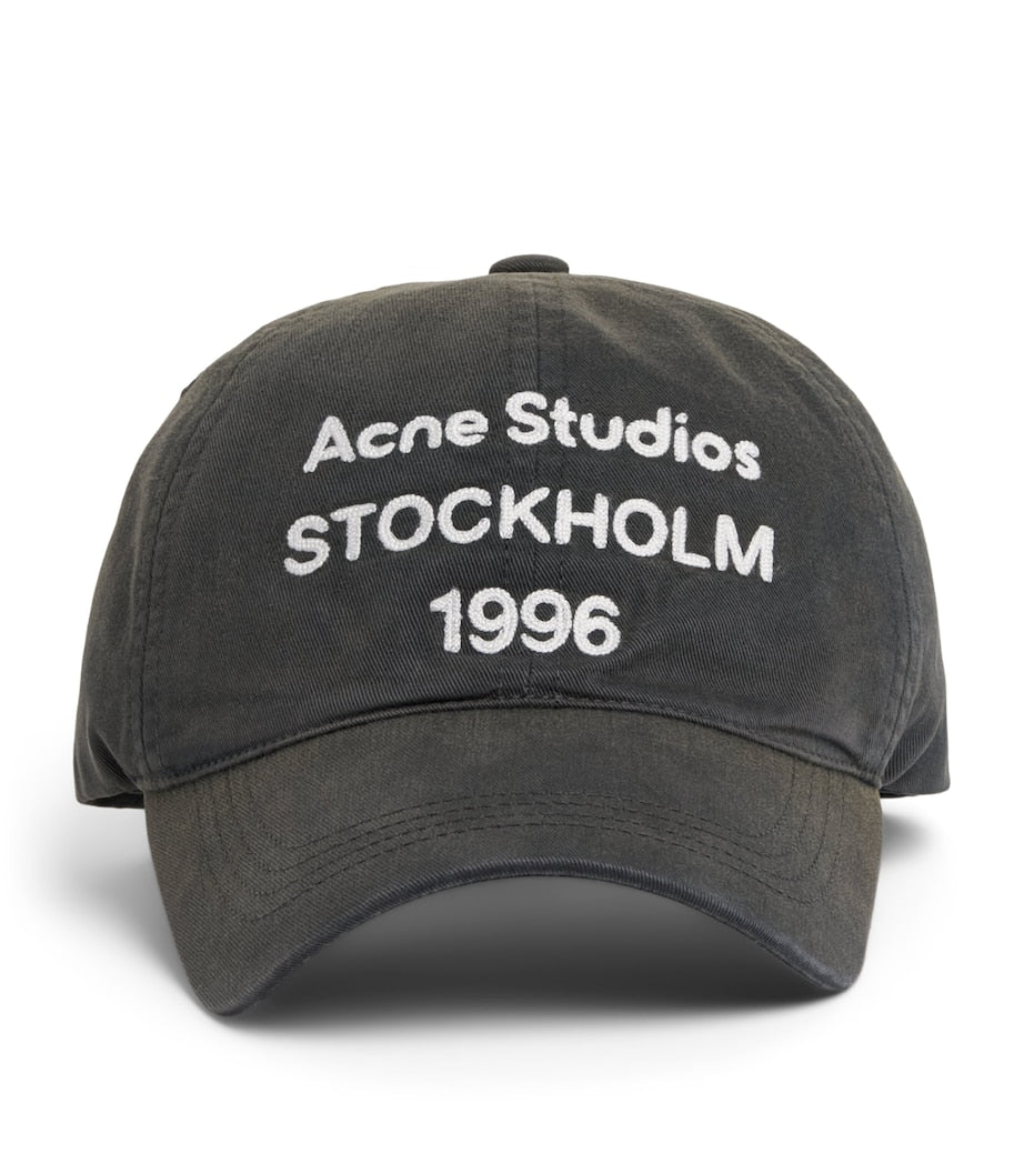Acne Studios bomulls logokeps med justerbar lukking, britisk versjon
