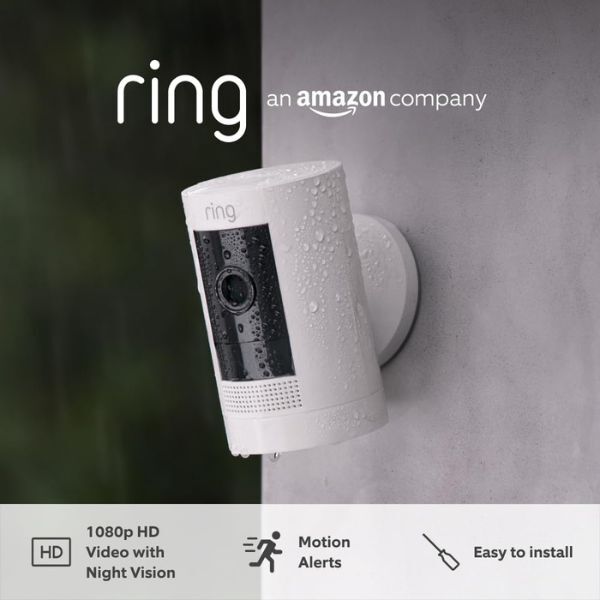 Ring outdoor security camera Stick Up Cam white, imported from the UK