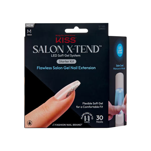 Kit d'ongles en gel KISS beige moyen 30 pièces - Produit britannique