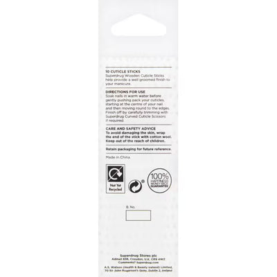 Superdrug Wooden Cuticle Sticks 10 Pack