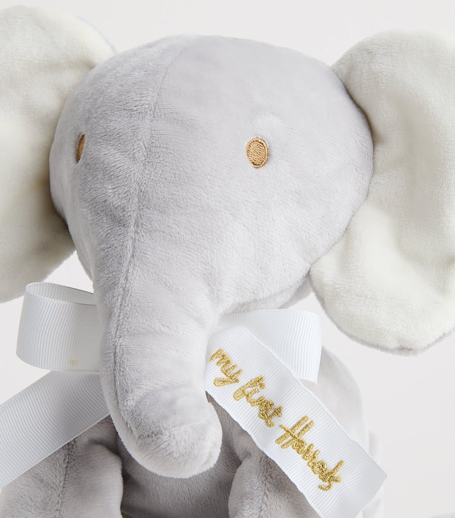 Harrods soft elephant toy for newborns, 36cm tall, UK version