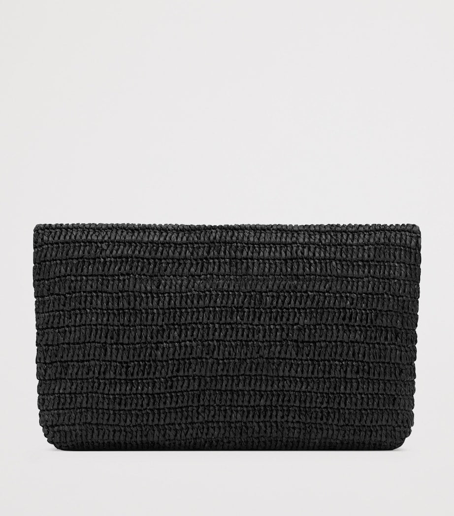 Saint Laurent Cassandre raffia envelope pouch, imported from the UK