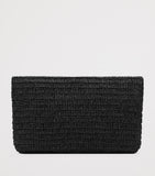 Saint Laurent Cassandre raffia envelope pouch, imported from the UK