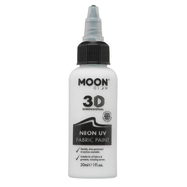 Moon Glow Fabric Paint White 30ml, imported from the UK