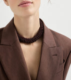 Brunello Cucinelli hematite and sterling silver necklace 43cm, imported from the UK