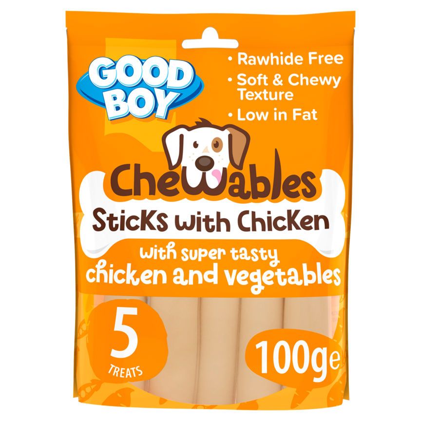 Good Boy Chewables Chicken Sticks Rawhide Free Dog Treats 5 pack Dog Food & Accessories ASDA   