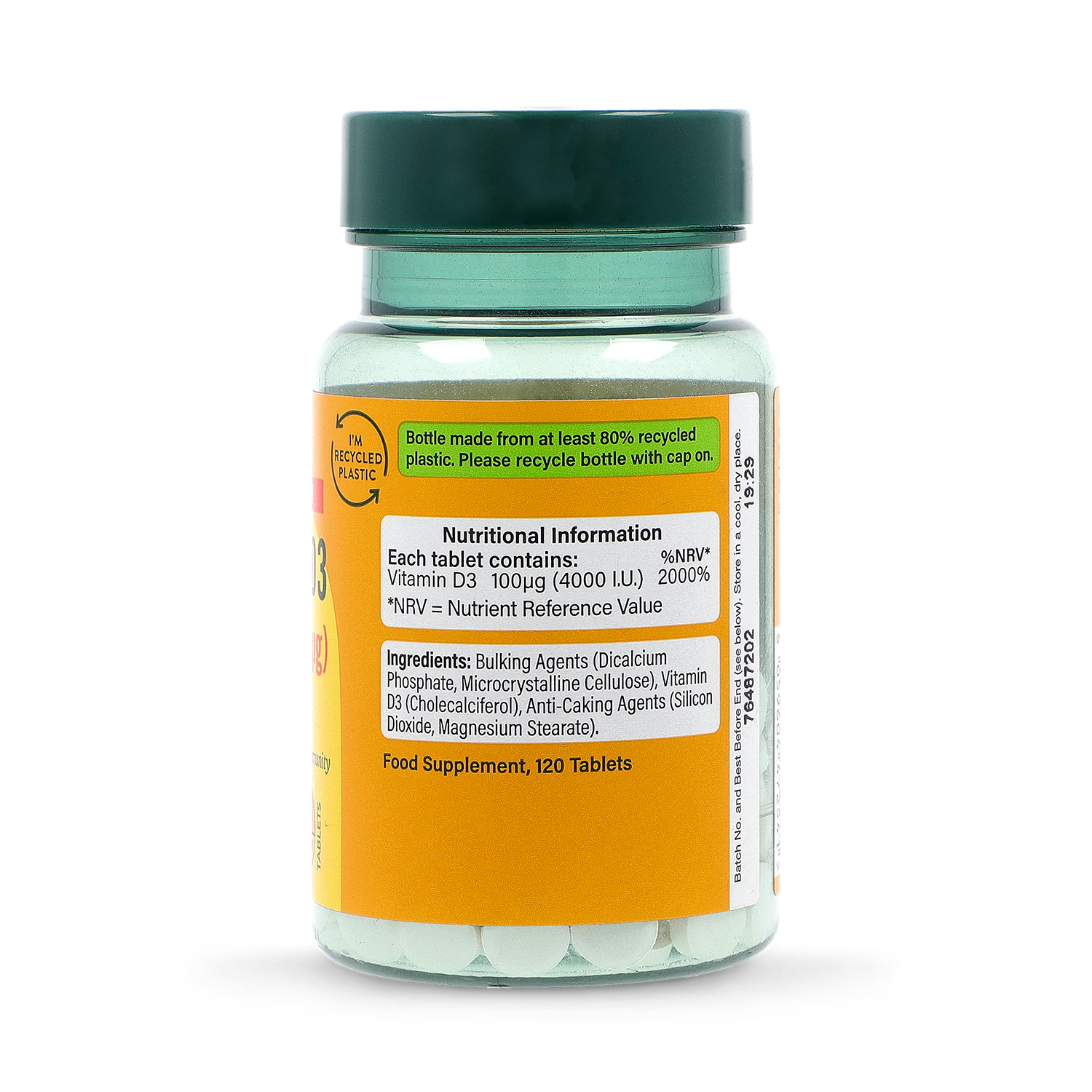 Holland & Barrett Vitamin D3 4000 IU 120 Tablets, imported from the UK