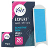 Veet Expert Wax Strips Sensitive Skin Body Legs 20 Strips (British brand)