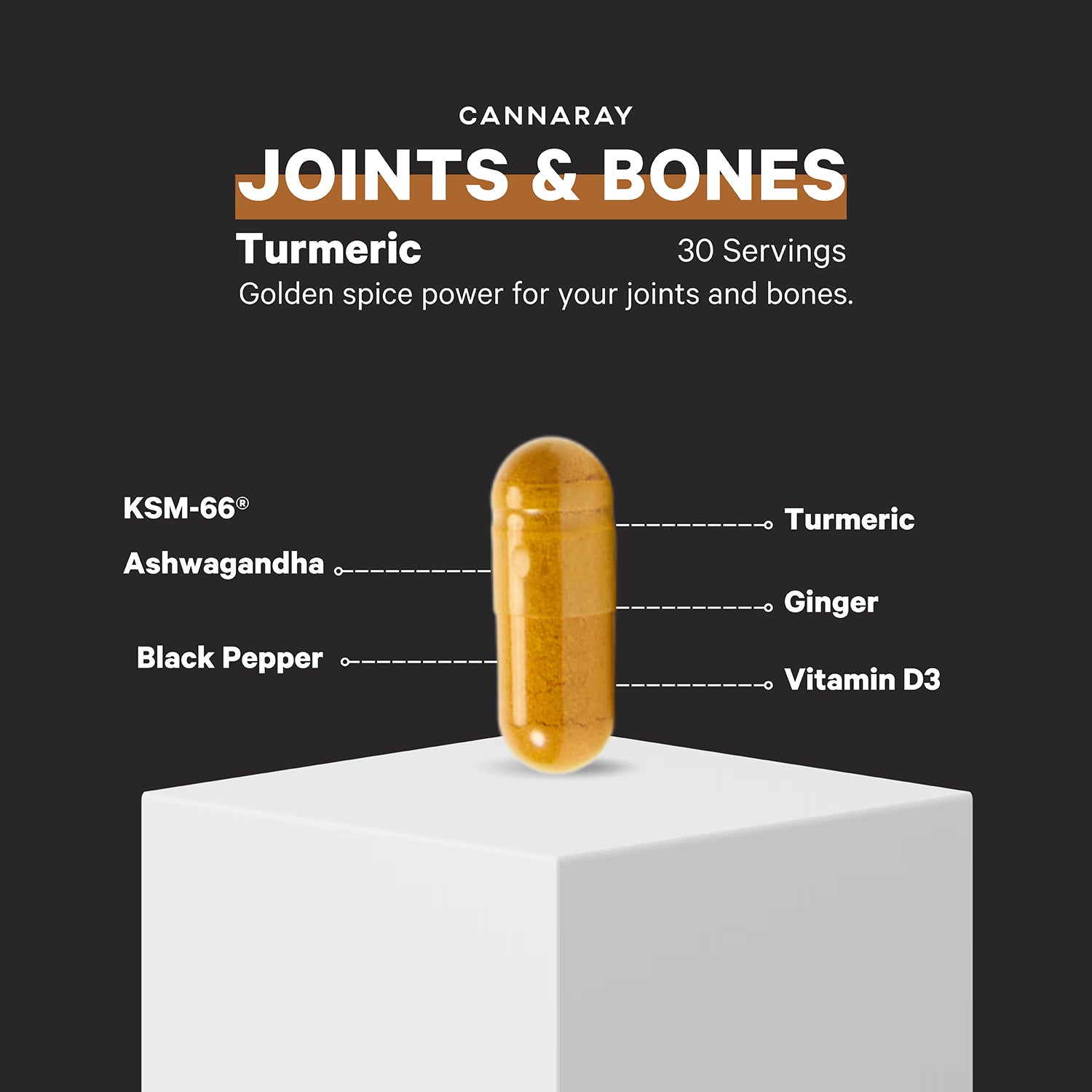 Cannaray turmeric capsules 1200mg 60 capsules, UK version