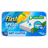 Flash Speedmop Wet Floor Cleaning Wipes Anti-bacterial Multi-Surface Lemon x12 essentials Sainsburys   