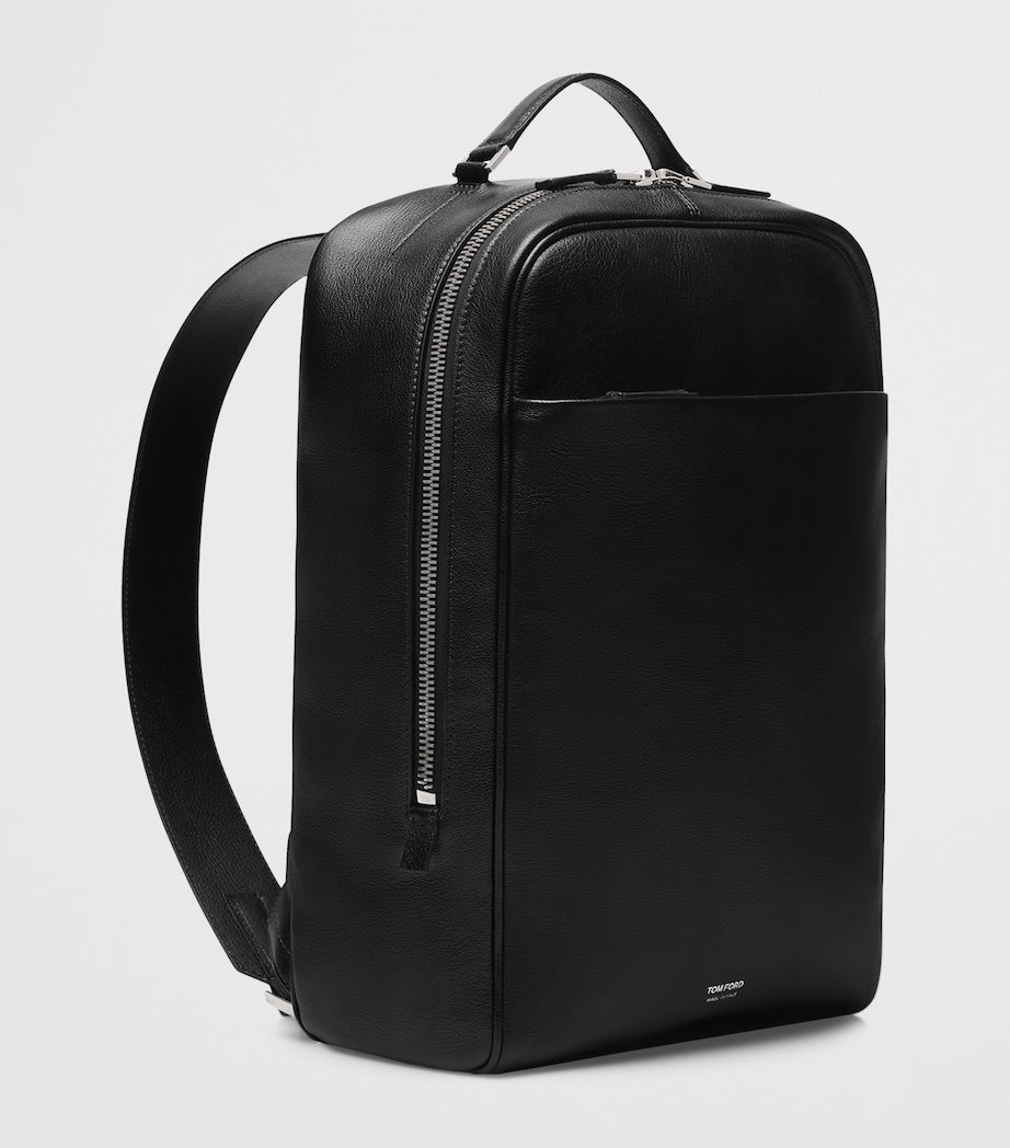 TOM FORD leather backpack with silver-tone hardware (British brand)