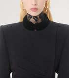 Valentino Garavani asymmetric hoop earring with crystal V pendant (British brand)