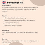 WeightWorld fenugreek oil 100ml cold pressed, UK version