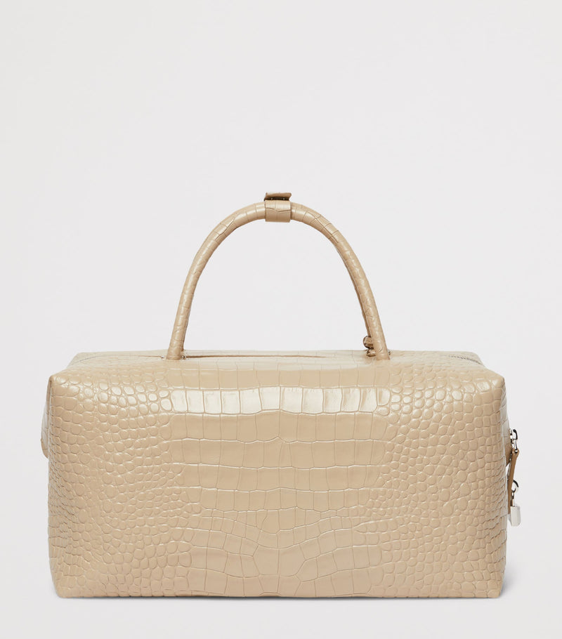 Max Mara large croc-embossed leather Boston bag (British brand)