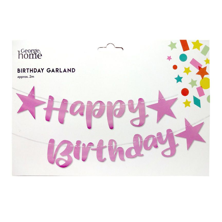 George Home Pink Happy Birthday Garland