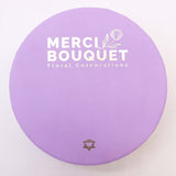 Merci Boutique Purple Passion soap bouquet round box, UK version
