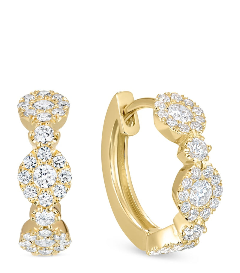 David Morris diamond-encrusted oval hoop earrings 8mm (British brand)