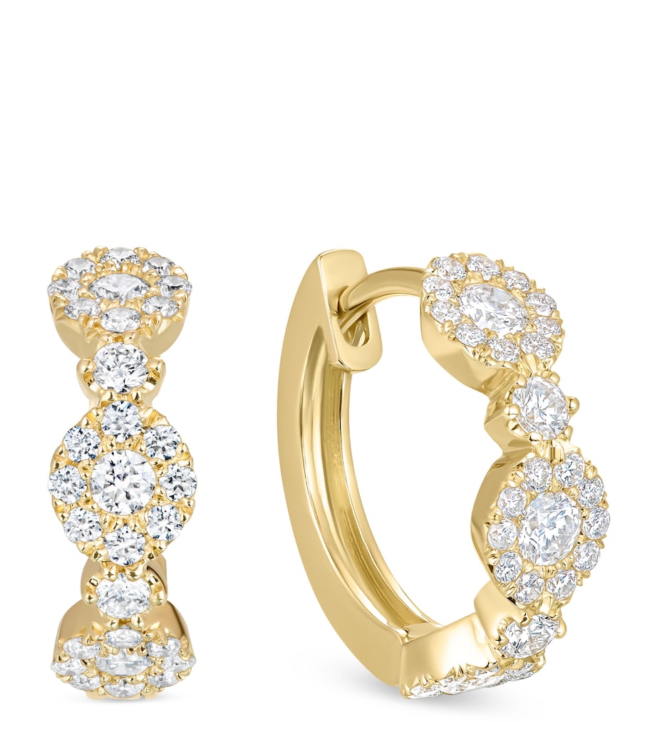 David Morris diamond-encrusted oval hoop earrings 8mm (British brand)