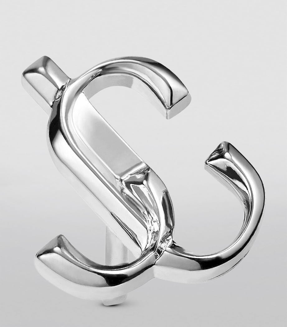Jimmy Choo monogram stud earrings brass (British brand)