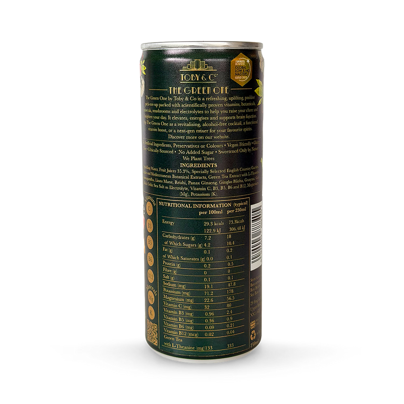 Toby & Co functional drink The Green One 250ml (British brand)