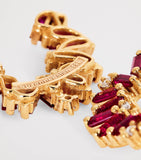 Suzanne Kalan rose gold diamond and ruby hoop earrings, UK version