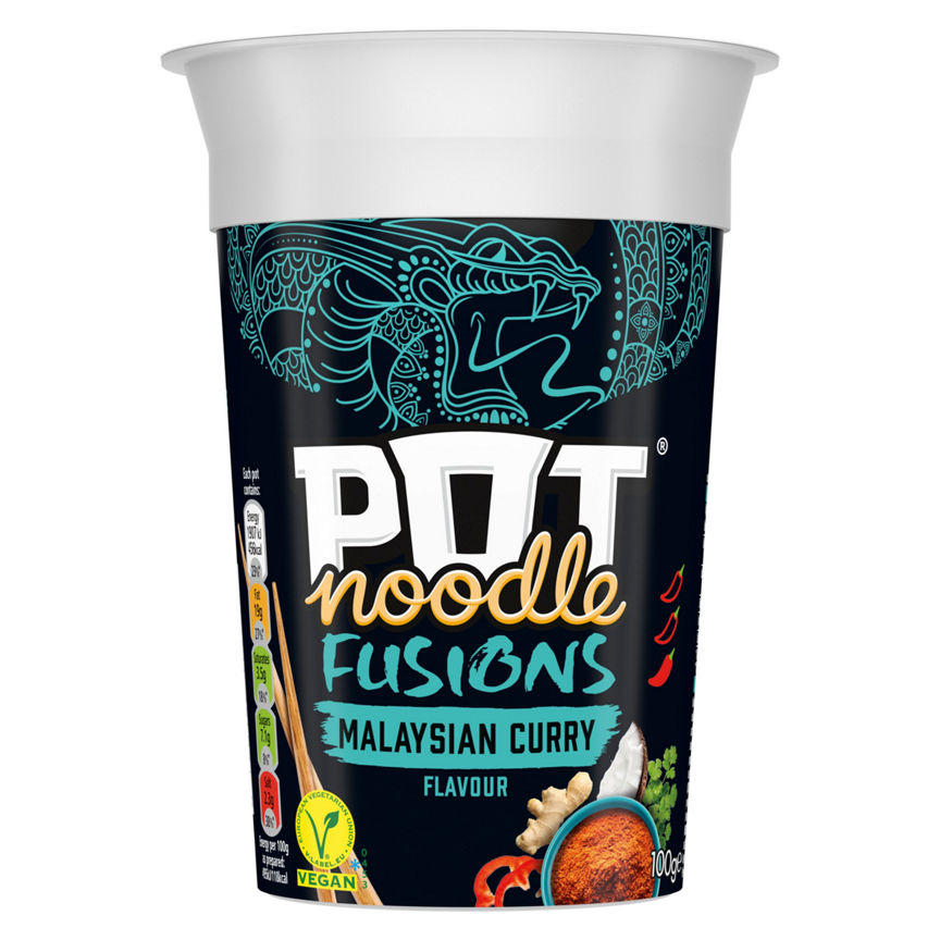 Pot Noodle Fusions Instant Snack Malaysian Curry