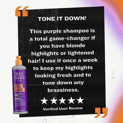 Superdrug Bed Head Serial Blonde Purple Toning Shampoo 400ml- Kjøp online på McGrocer
