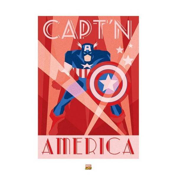 Marvel Captain America logo print, UK version