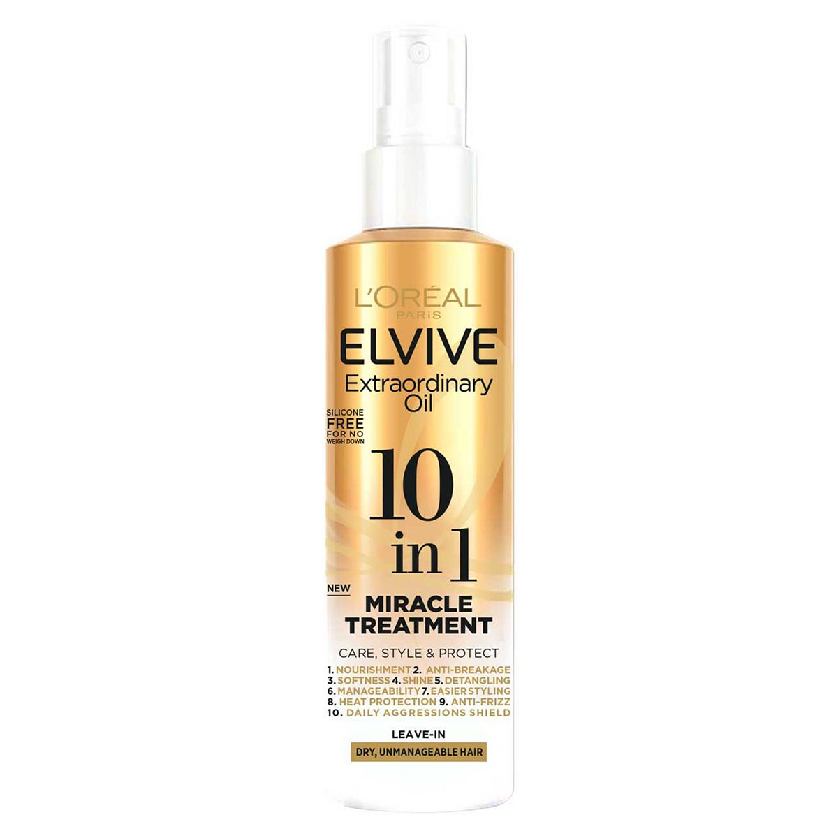 L'Oreal Paris Elvive Extraordinary Oil 10-in-1 Miracle Treatment Leave-In Spray 150ml GOODS Boots   