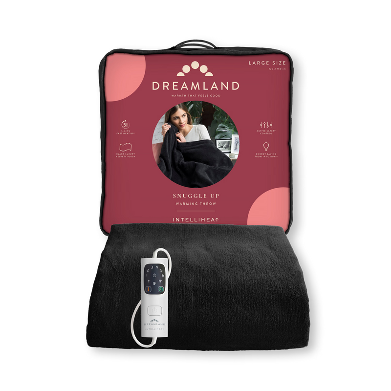 Dreamland SnuggleUp warming throw black 120x160cm (British brand)