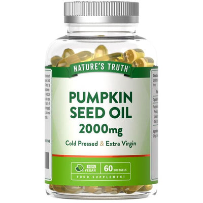 Superdrug Nature's Truth Pumpkin Seed Oil 2000mg Softgels, 60 Count- Buy online at McGrocer
