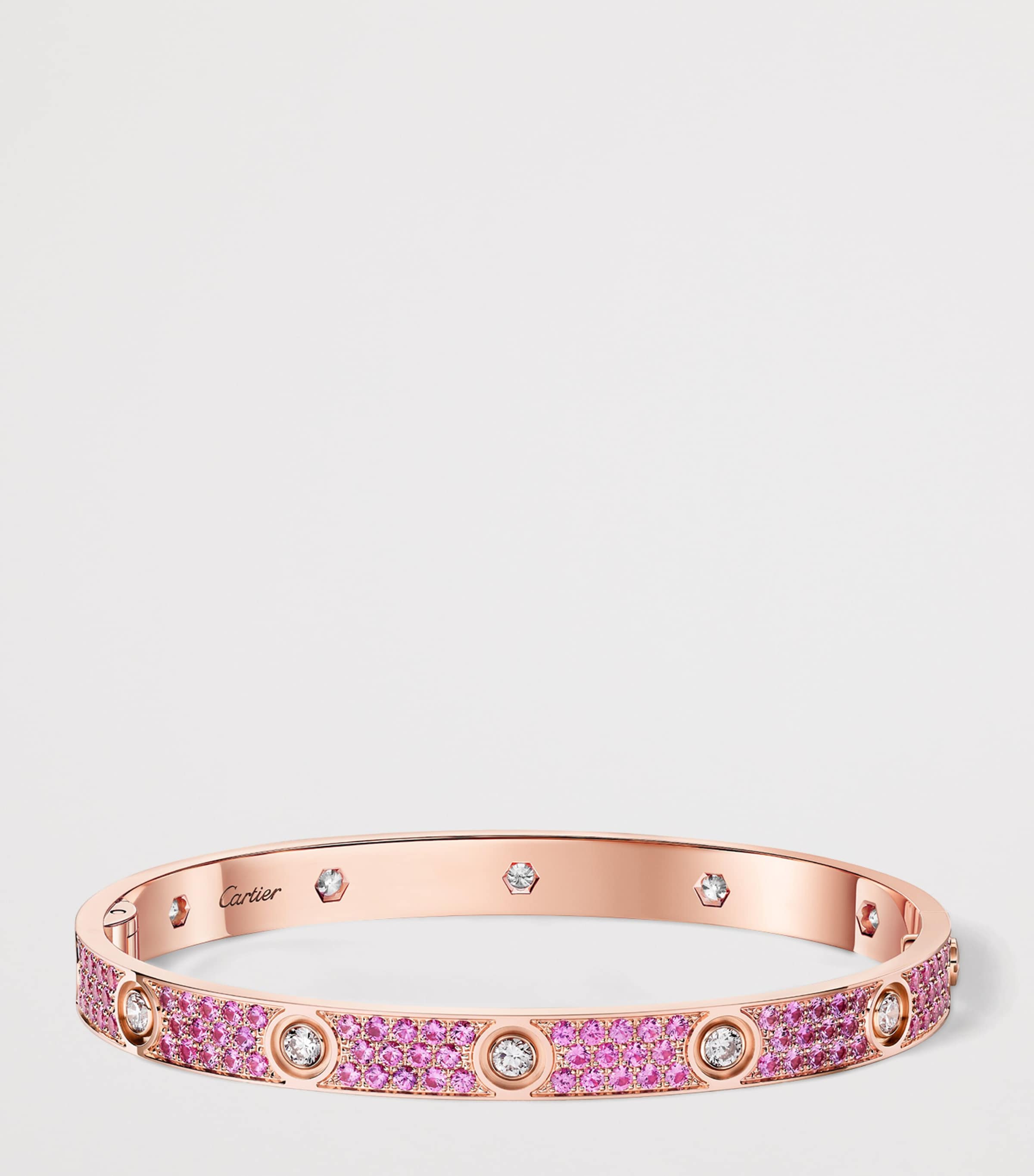 Cartier rose gold diamond sapphire LOVE bracelet - British product