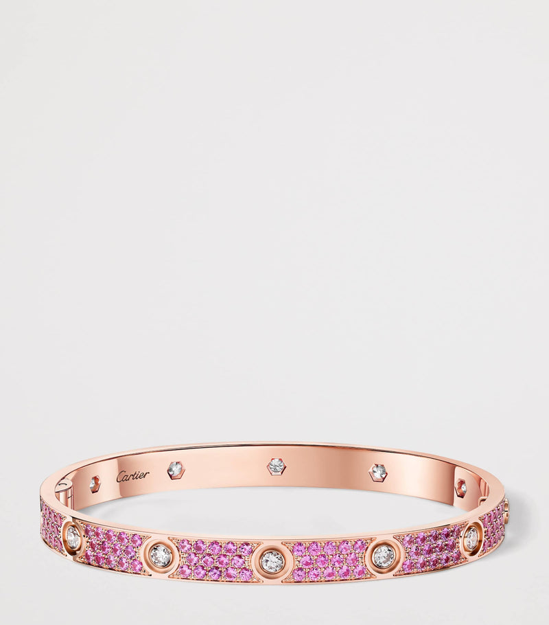 Cartier rose gold diamond sapphire LOVE bracelet - British product