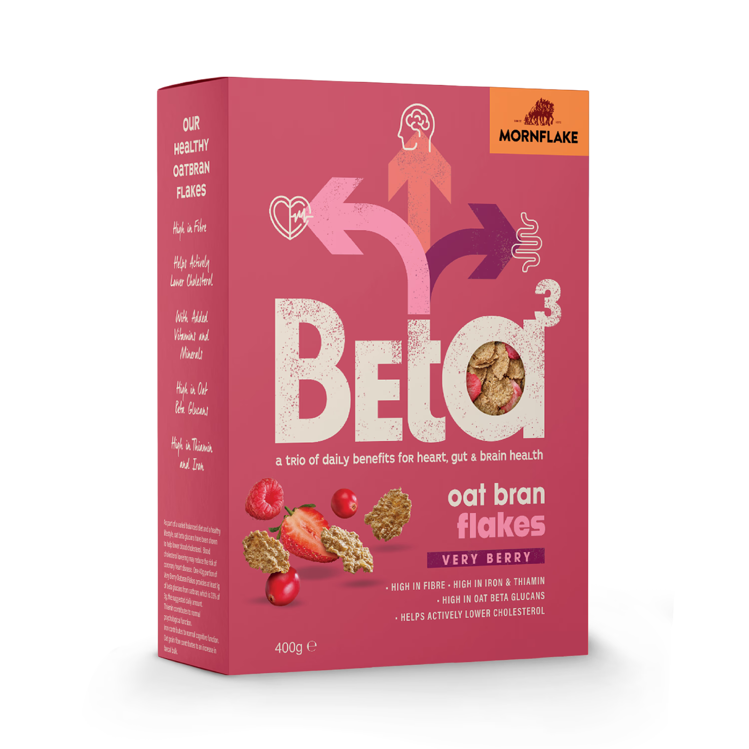 Mornflake oat bran flakes cereal Very Berry 400g, UK version