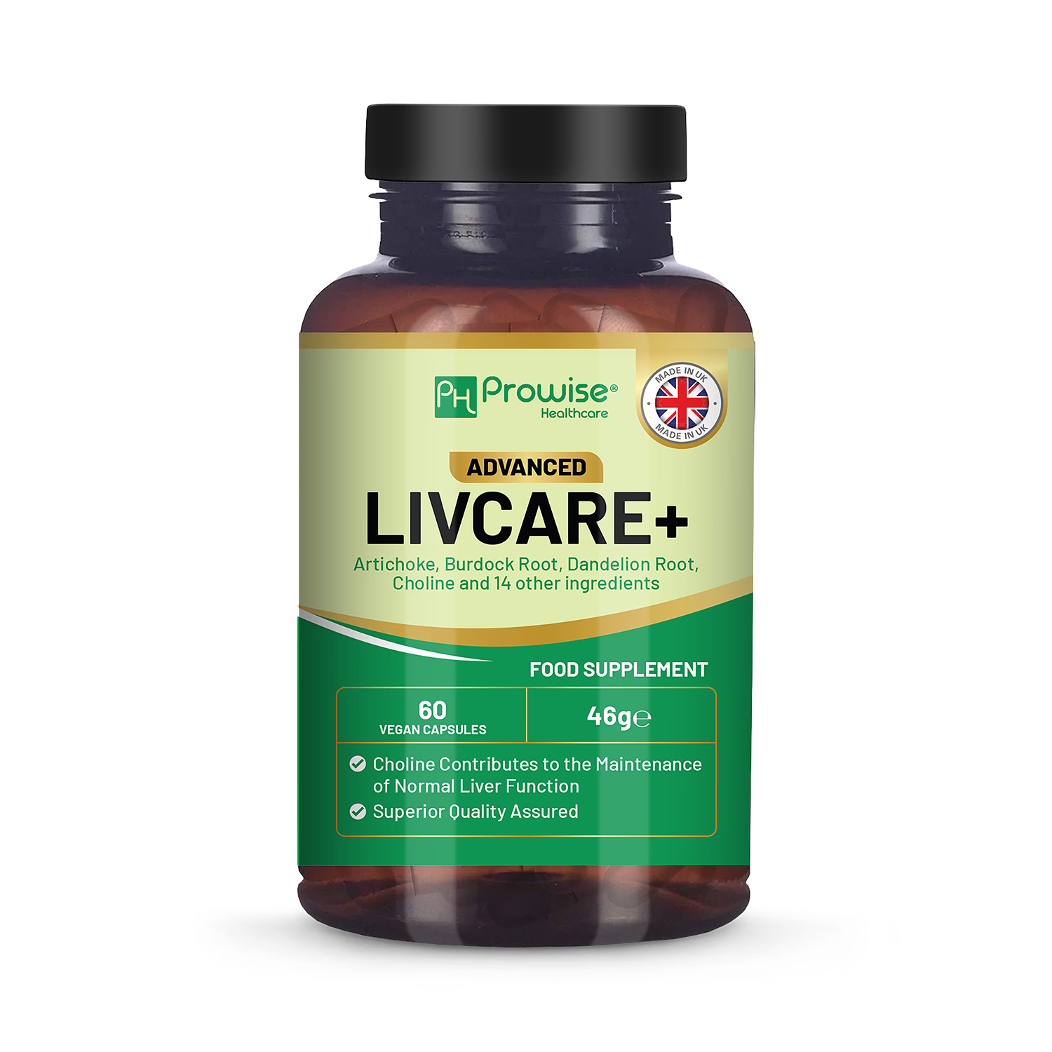 Prowise Healthcare Advanced Livcare+ liver supplement 60 capsules, imported from the UK