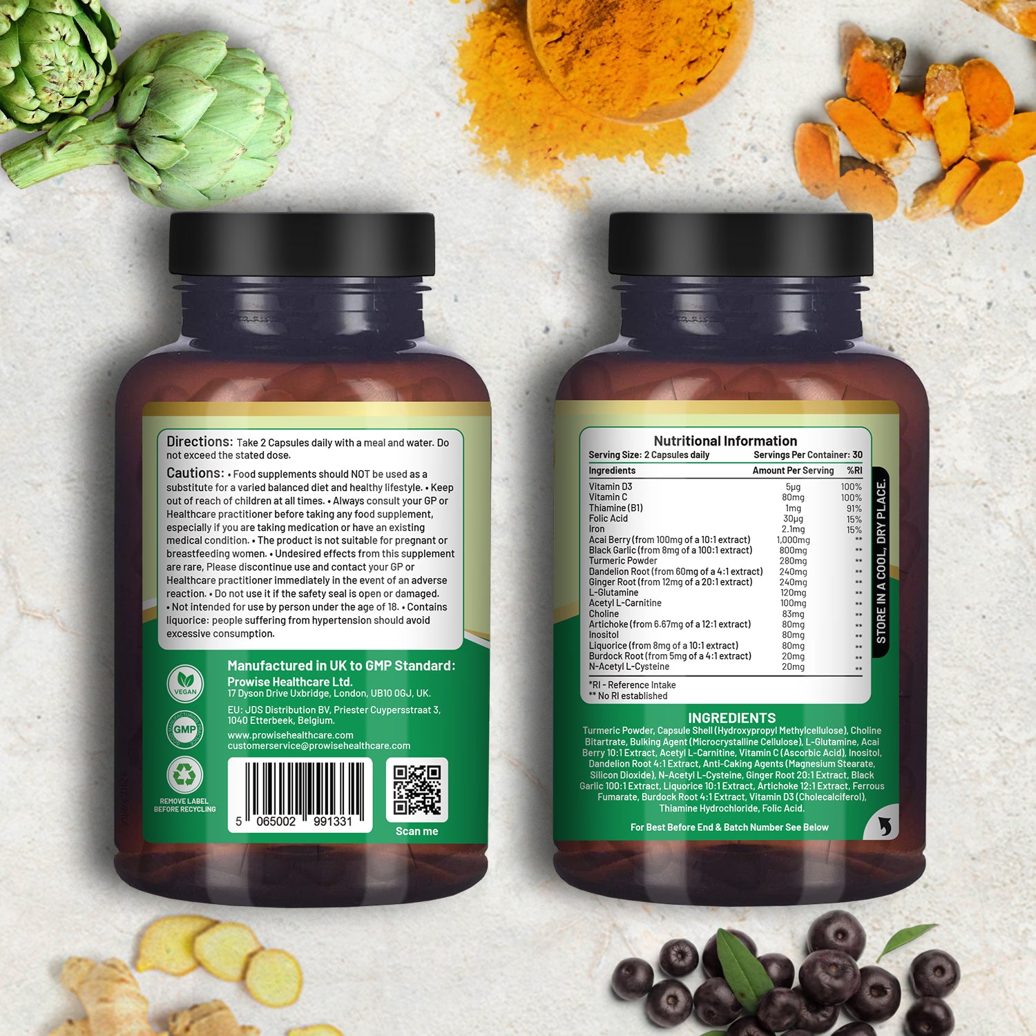 Prowise Healthcare Advanced Livcare+ liver supplement 60 capsules, imported from the UK