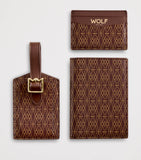 WOLF Signature passport holder card holder luggage tag set apple leather (British brand)